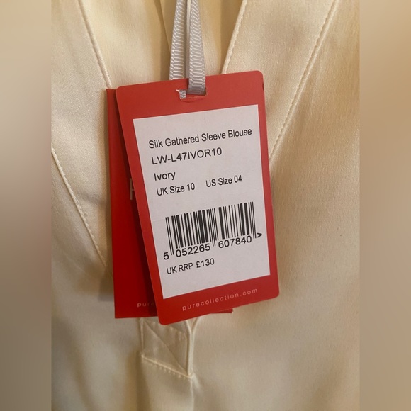 NWT Pure Collection Ivory  100% Silk blouse Size 4 - Picture 3 of 9